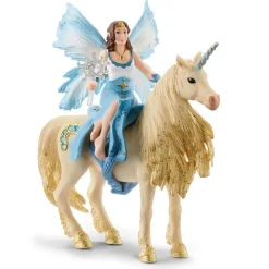 Figurine Bayala : Eyela sur licorne dorée - Schleich