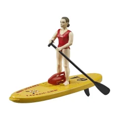 Figurine Bworld : Maître-nageur avec Stand up Paddle - Bruder