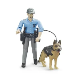 Figurine Bworld : Policier avec son chien - Bruder