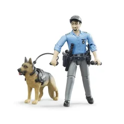 Figurine Bworld : Policier avec son chien - Bruder