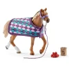 Figurine cheval : Pur-sang anglais avec couverture - Schleich