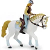 Figurine cheval de la cavalière adulte fashion bleue - Papo