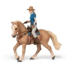 Figurine cheval western et sa cavalière - Papo