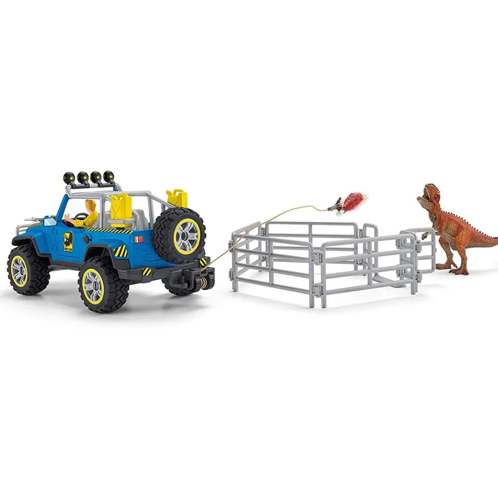 Figurine Dinosaurs : Voiture tout-terrain avec avant-poste Dino - Schleich