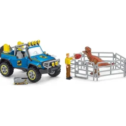 Figurine Dinosaurs : Voiture tout-terrain avec avant-poste Dino - Schleich