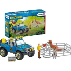 Figurine Dinosaurs : Voiture tout-terrain avec avant-poste Dino - Schleich