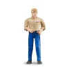 Figurine homme blond avec pantalon bleu - Bruder