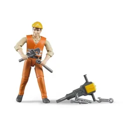 Figurine ouvrier de chantier avec accessoires - Bruder