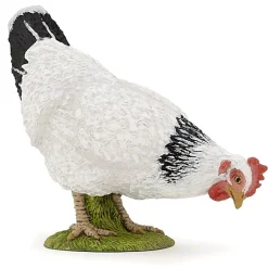Figurine poule picorant blanche - Papo