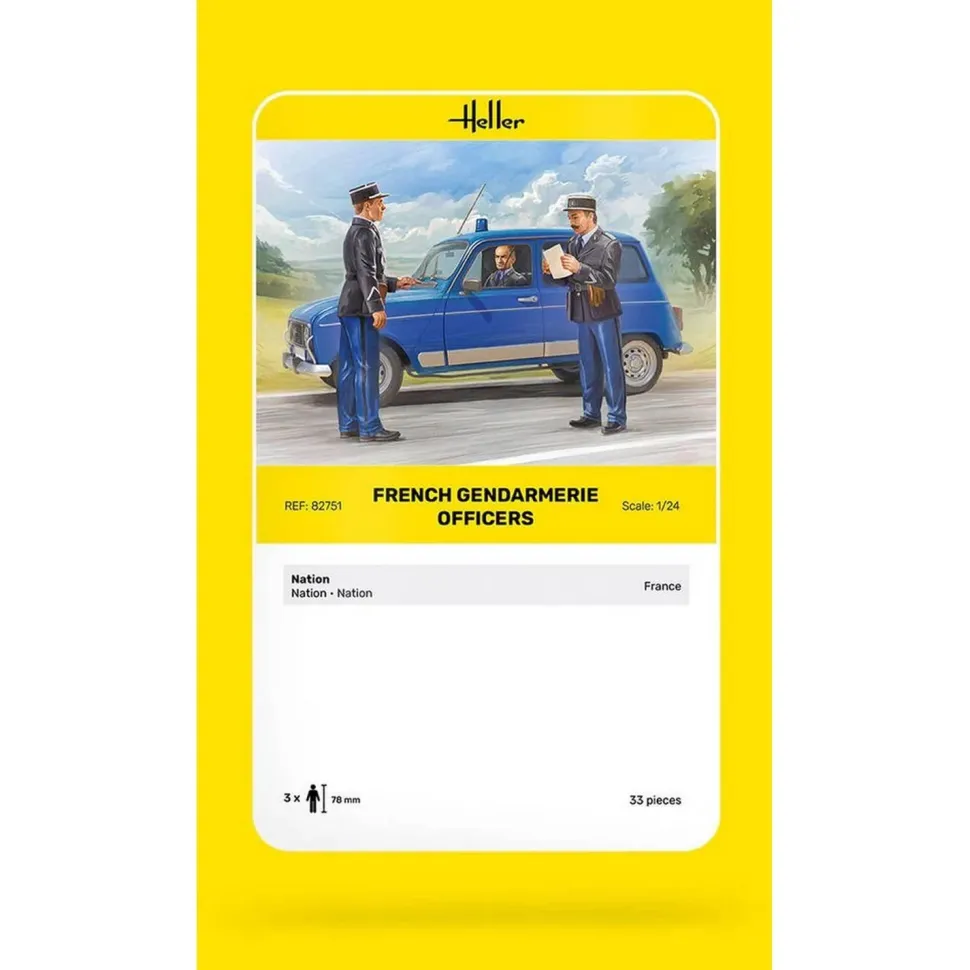 Figurines : Officiers de la gendarmerie française en 1:24 - Heller