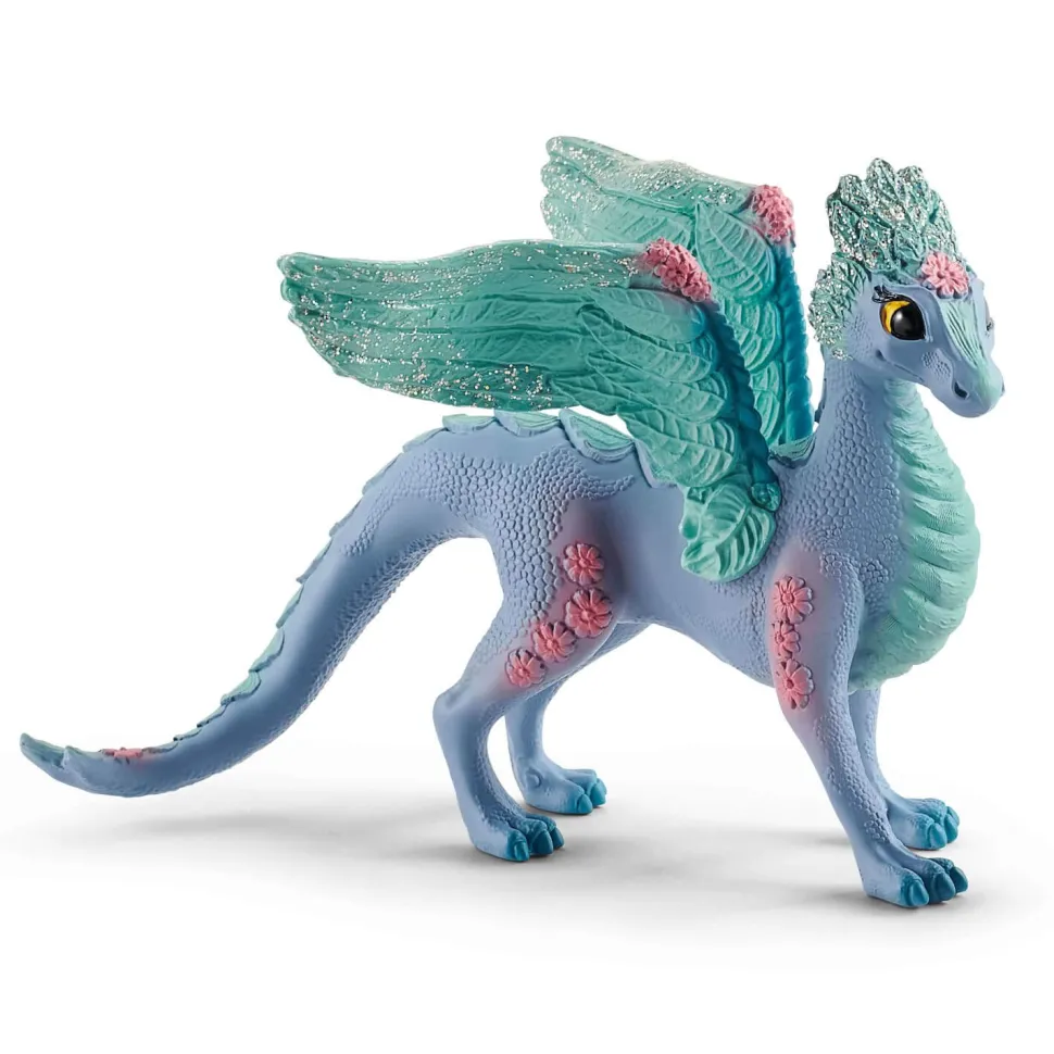 Figurines Bayala : Dragon aux fleurs, maman et bébé - Schleich