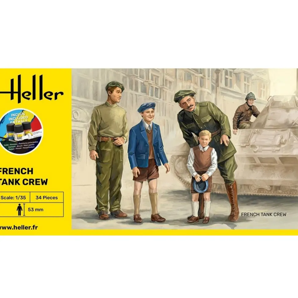 Figurines de Guerre : STARTER KIT Equipage de char français - Heller