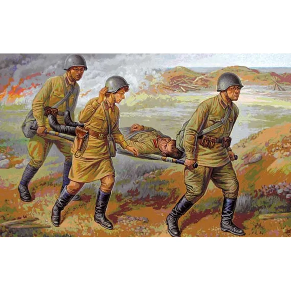 Figurines historiques 2ème guerre mondiale : Personnel Médical Sovietique - Zvezda