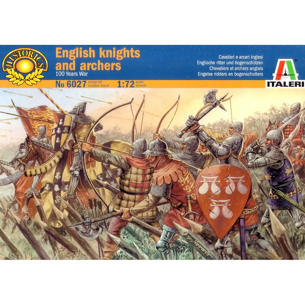 Figurines médiévales : Chevaliers et archers Anglais - Italeri