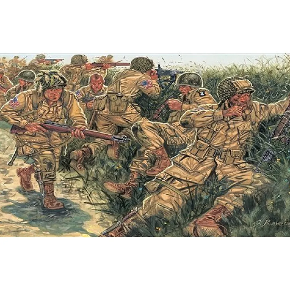 Figurines 2ème Guerre Mondiale : Parachutistes Américains - Italeri