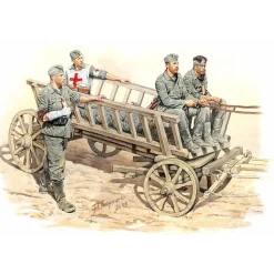 Figurines 2ème Guerre Mondiale : Retour vers l'arrière : Soldats allemands blessés et infirmier 1943 - Master Box