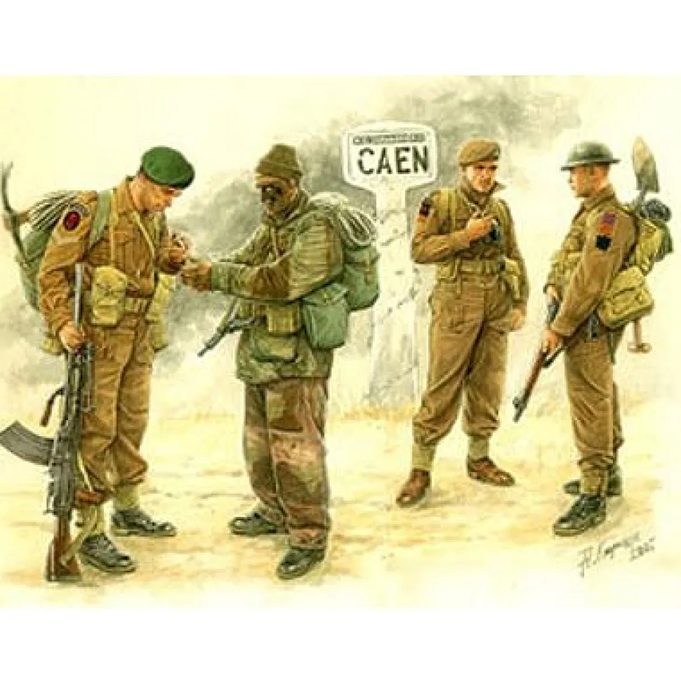 Figurines 2ème Guerre Mondiale : Troupes britanniques : Bataille de Caen 1944 - Master Box