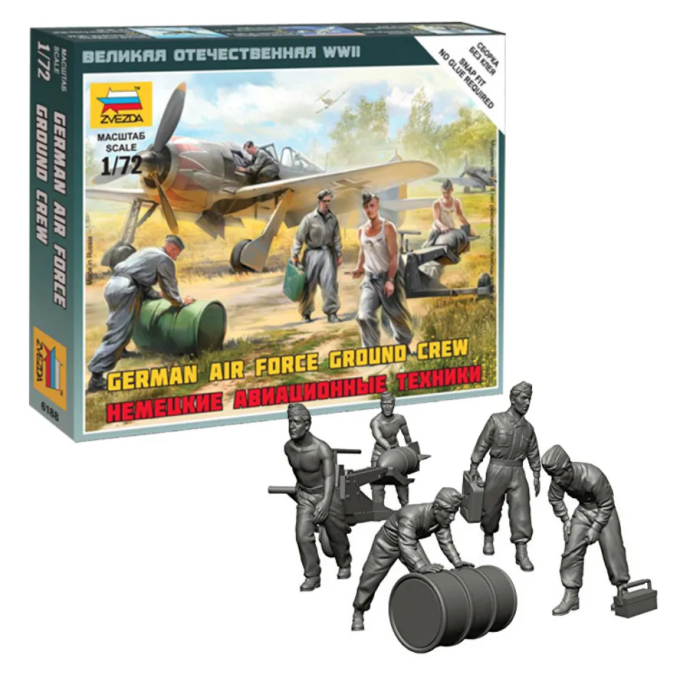 Figurines 2ème Guerre Mondiale : Mécaniciens d'aviation allemands - Zvezda