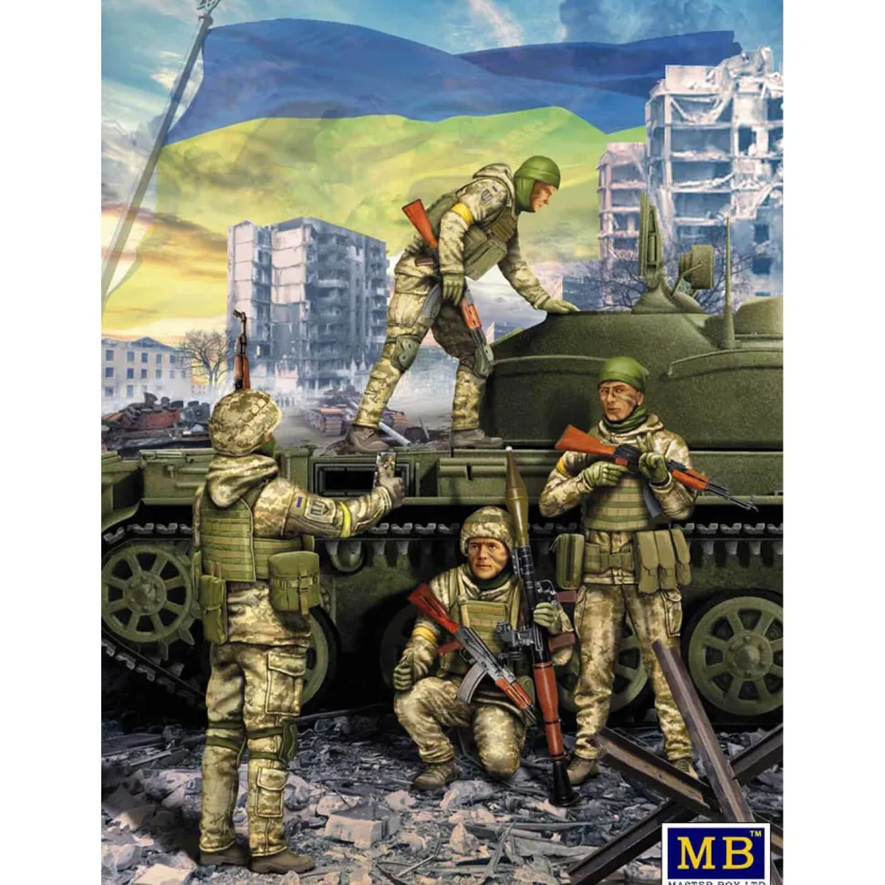 Figurines militaires : Soldats ukrainiens Défense de Kiev, Guerre russo-ukrainienne - Master Box
