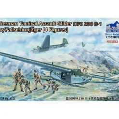 Figurines pour maquettes : Planeur d'assaut tactique allemand DFS 230 B-1 w/Parachute Hunter (4 figu - Bronco Models