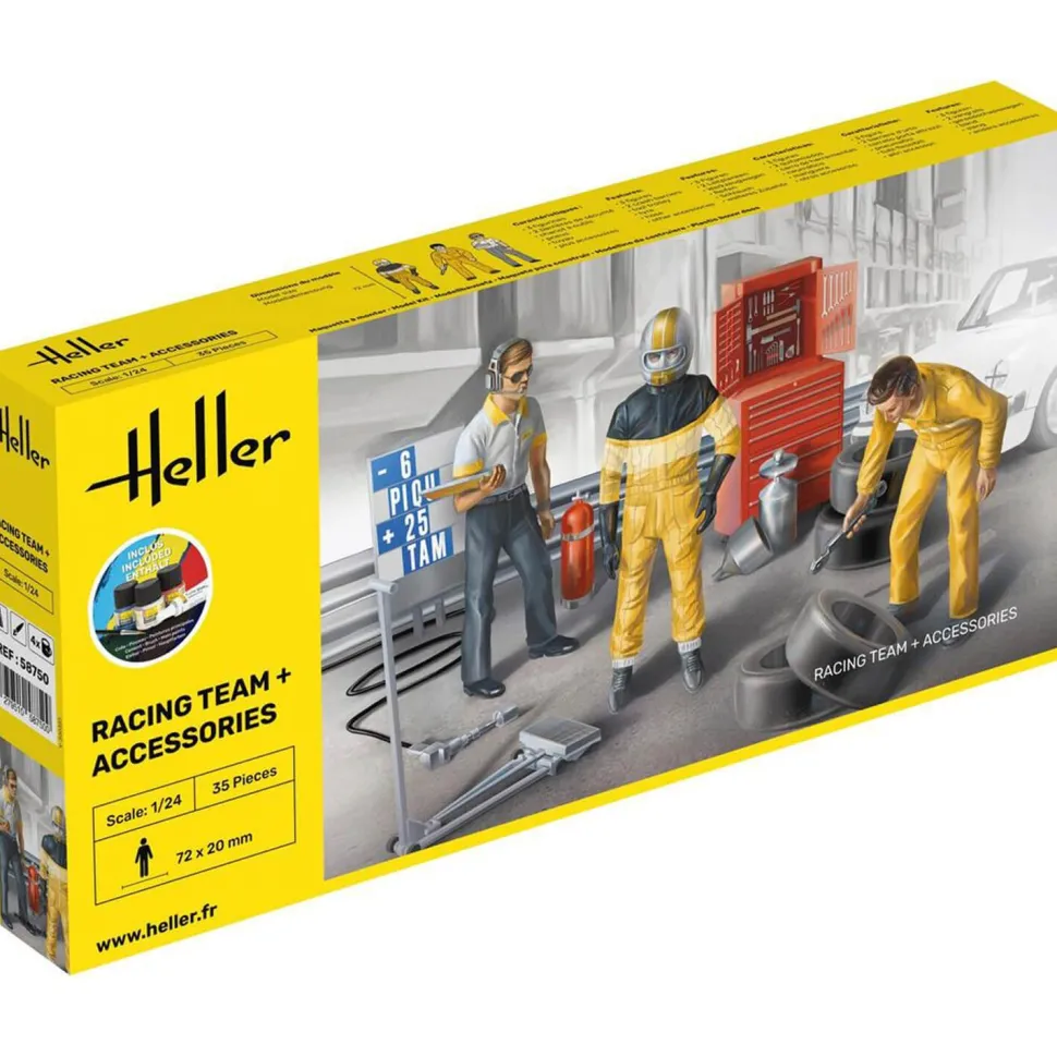 Figurines sport automobile : Starter Kit : Racing Team - Heller