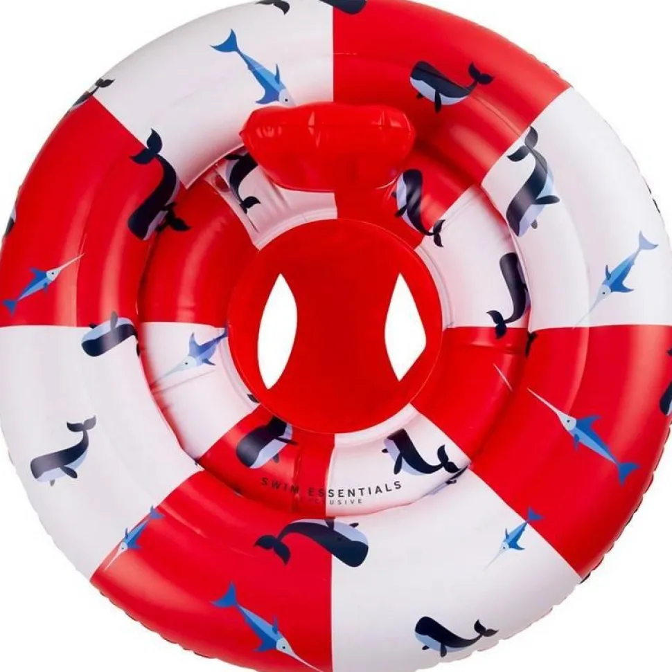 Flotteur Baleine Rouge-Blanc - 69 Cm - Swim Essentials