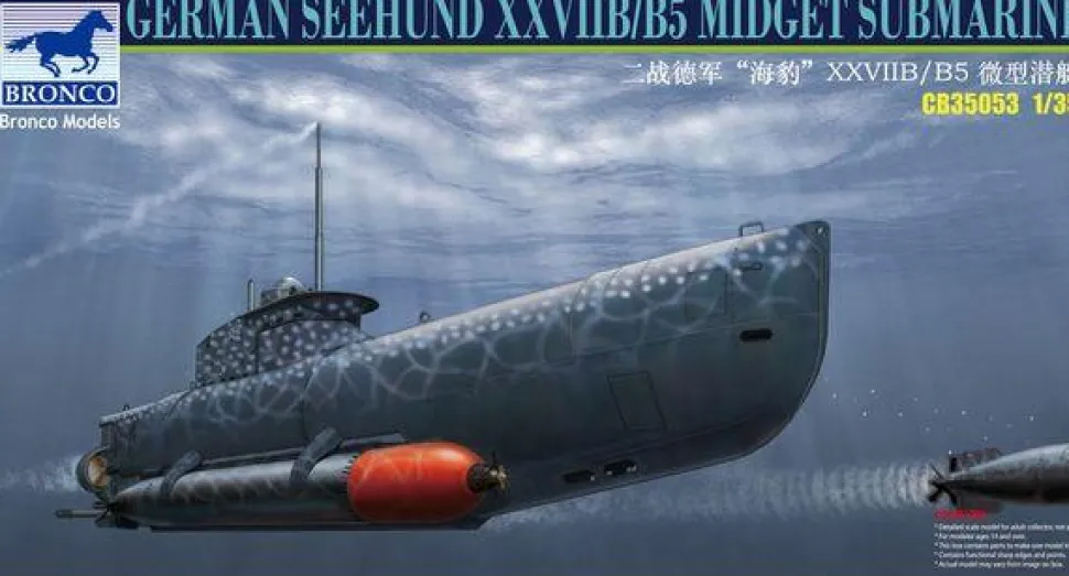 German Seehund XXVII B/B5 Midget Submari (2 options in 1)- 1:35e - Bronco Models - Bronco Models