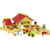 Grande ferme avec tracteur et animaux en bois : 220 pièces - JeuJura