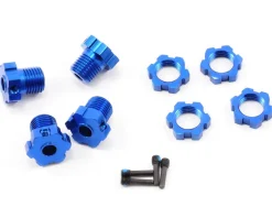 Hexagones De Roues Alu Anodises Bleu + Ecrous De Roues Anodises Bleu - Traxxas
