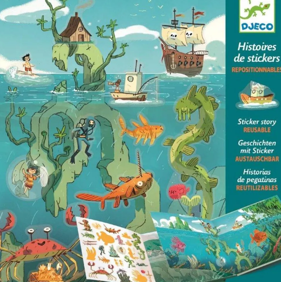 Histoire de stickers : Les aventures en mer - Djeco