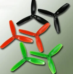 Hélice Gemfan tripale fibre CW (Horaire) 5x5 Bullnose Orange (2 pcs) - Gemfan