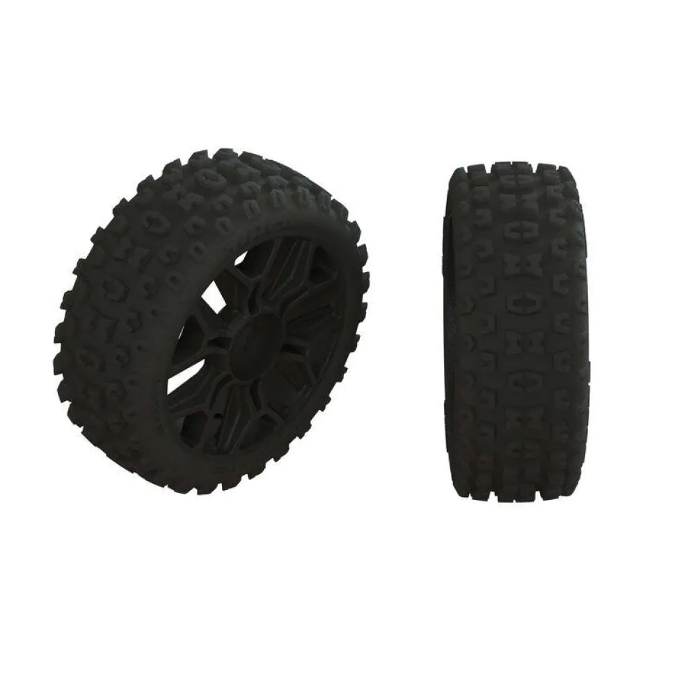 2HO Tire Set Glued Black (2) Arrma - ARRma