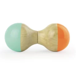 Hochet du jura mint et orange en bois - Vilac