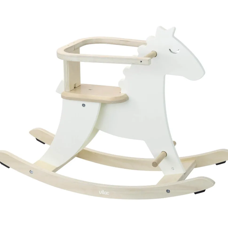 Hudada cheval à bascule blanc ivoire avec arceau - Vilac