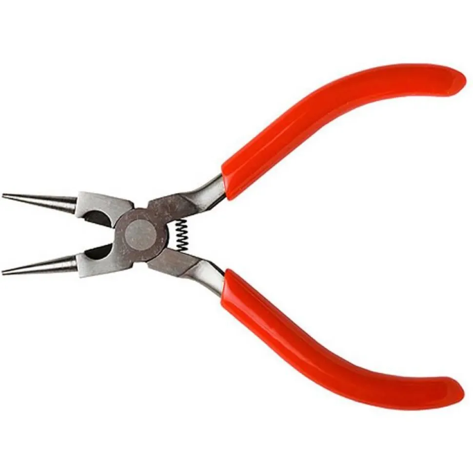 5in Spring Loaded Soft Grip Plier, Round Nose with Side Cutter - Excel