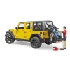 Jeep Wrangler Rubicon avec cycliste et vélo tout terrain - Bruder