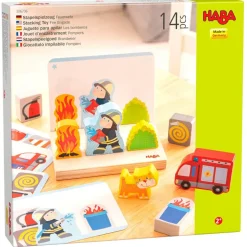 Jeu à empiler en bois 3D pompiers - Haba