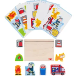 Jeu à empiler en bois 3D pompiers - Haba