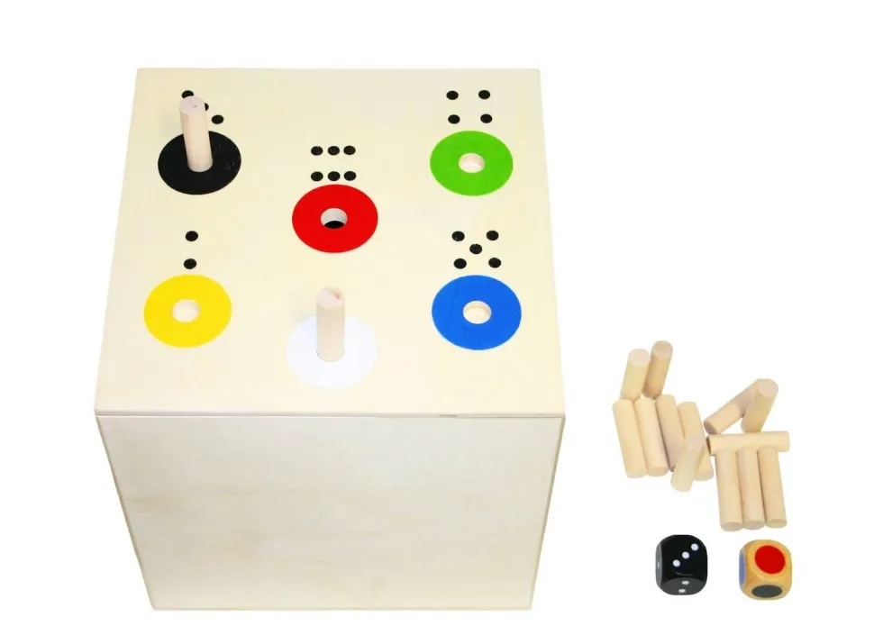 Jeu bâtons dans la boîte 20cm, couleurs et chiffres 1-6 - Eduplay