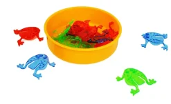 Jeu de 12 grenouilles à sauter + récipient - Eduplay