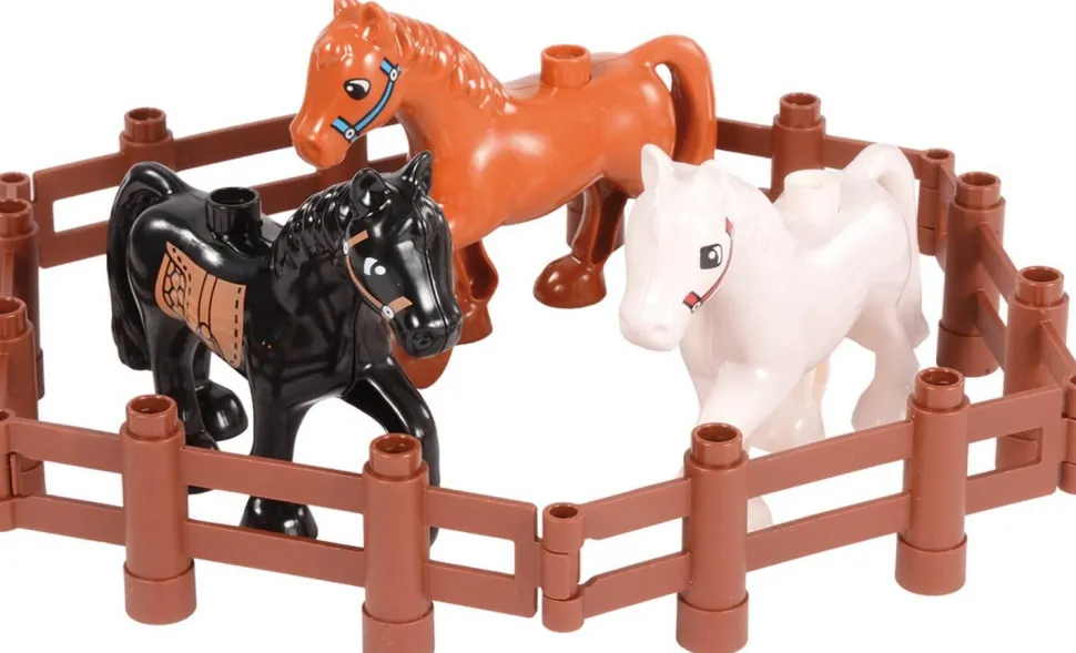 Jeu de briques de construction Junior Accessoires Animaux et clôtures 100 pièces - Eduplay