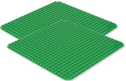 Jeu de briques de construction Junior plaques de construction 24x24 picots 2 pièces vert - Eduplay