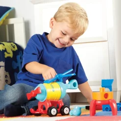 Jeu de construction : 1-2-3 Build It!™: fusée, train, hélicoptère - Learning Resources