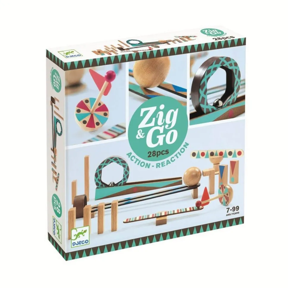 Jeu de construction Action-Réaction : Zig & Go : 28 pièces - Djeco
