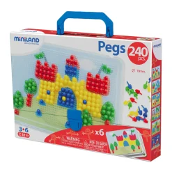 Jeu de mosaïques : Pegs (240 pièces) - Miniland Educational
