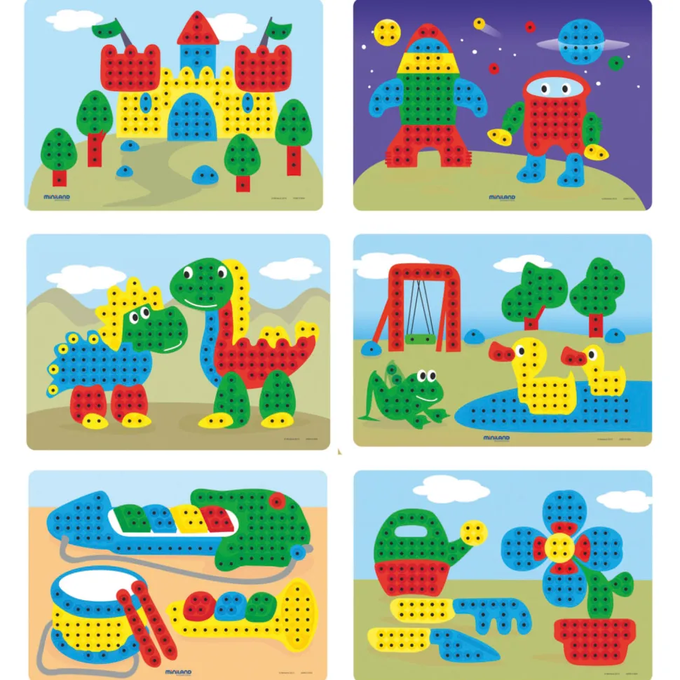 Jeu de mosaïques : Pegs (240 pièces) - Miniland Educational