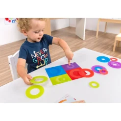Jeu éducatif : anneaux translucides - Lightpad - Miniland