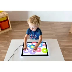 Jeu éducatif : anneaux translucides - Lightpad - Miniland