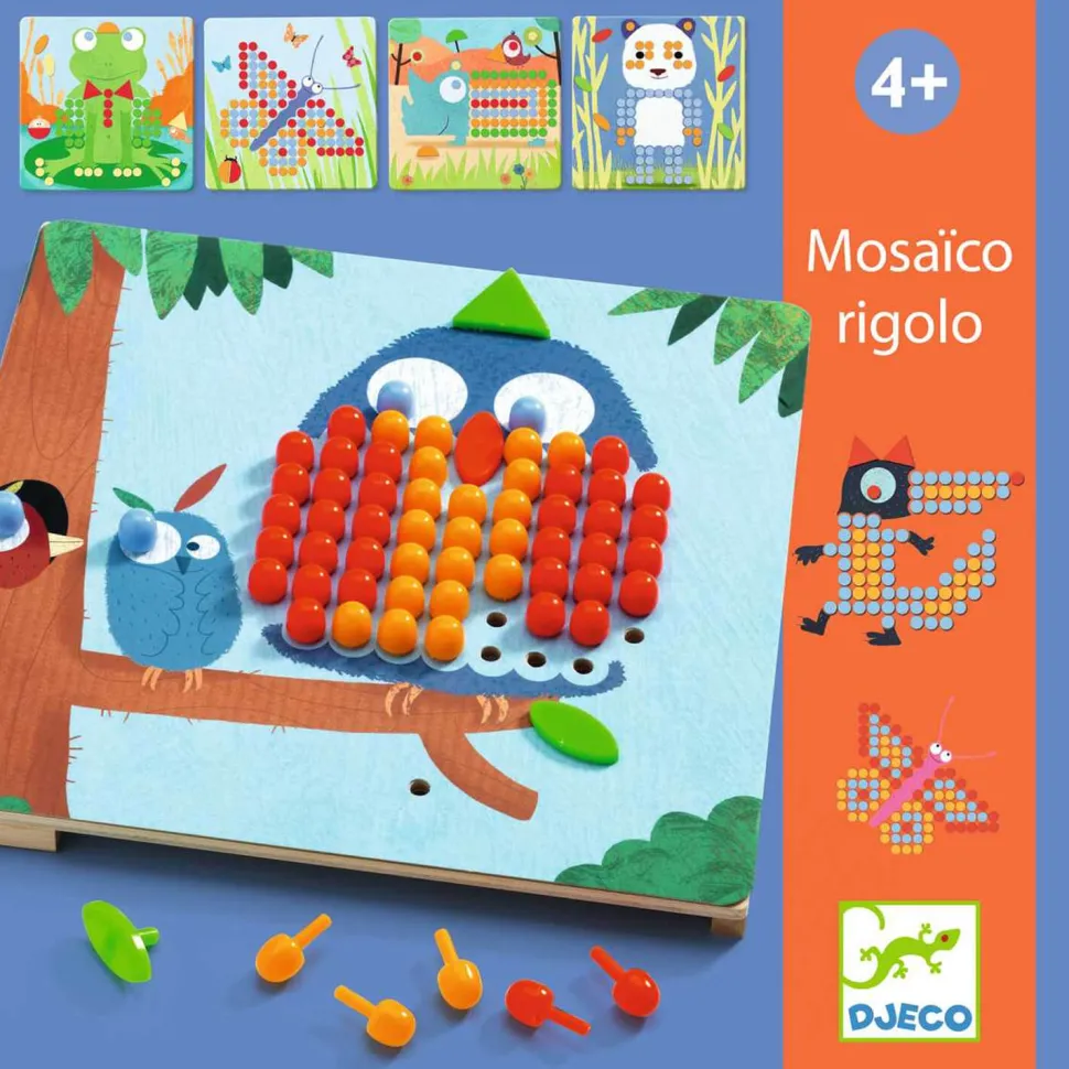 Jeu éducatif en bois : Mosaïco Rigolo - Djeco