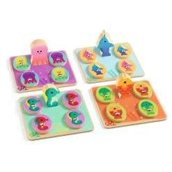 JEUX EDUCATIFS BOIS -Ludo Sea - 4 jeux - Djeco